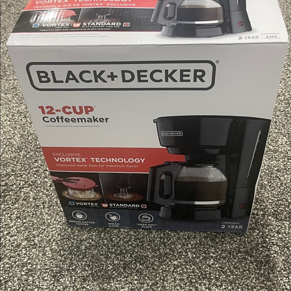 Black & Decker 12-Cup Vortex Coffeemaker Brand New in Box